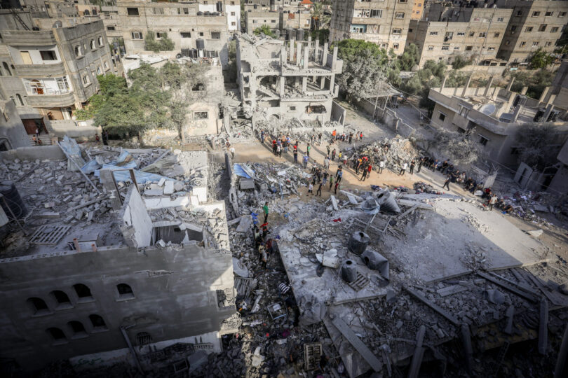 הרס ברפיח אחרי הפצצה ישראלית, 22.10.23 (צילום: עבד ראחים חטיב, פלאש 90)
