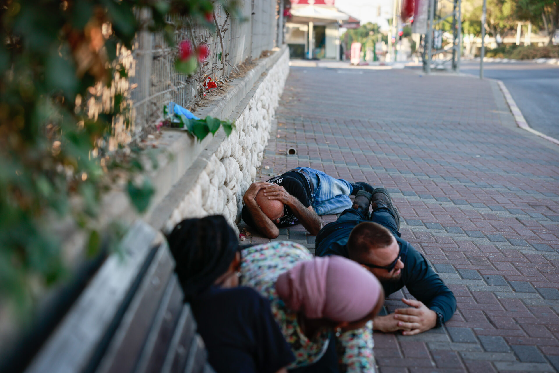 אזעקה באשקלון 10.10.23 (צילום: חיים גולדברג)