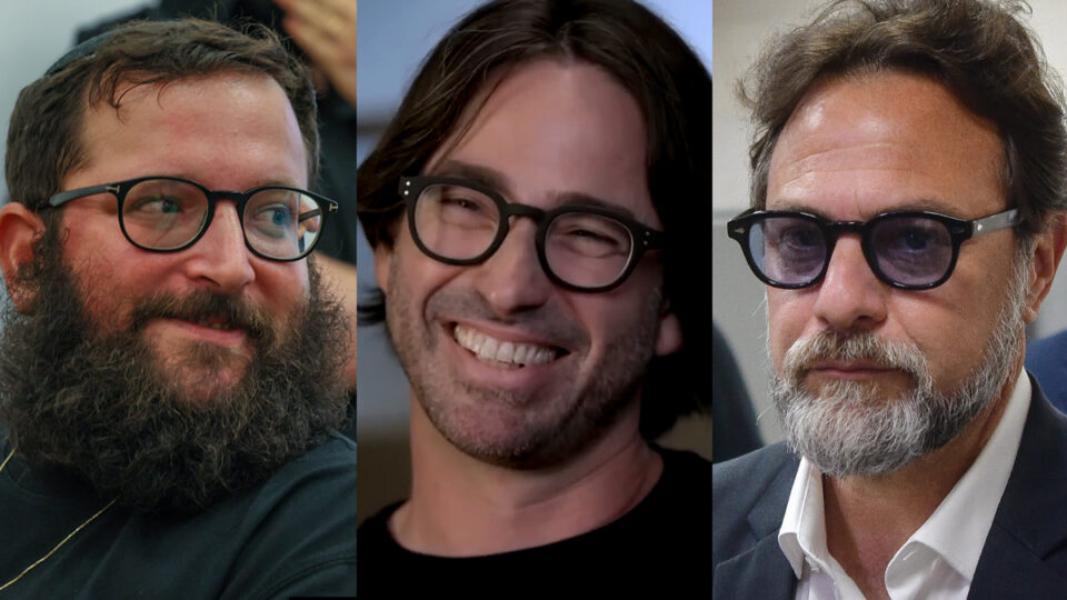 מימין לשמאל: עופר גולן, שרוליק איינהורן ויונתן אוריך (צילומים: אבשלום ששוני, יהונתן שאול וצילום מסך מתוך הסדרה דו"ח רולניק בכאן 11)