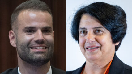 חברי הכנסת מטי צרפתי-הרכבי ויוראי להב-הרצנו (צילומים: יונתן זינדל ונעם ריבקין-פנטון, פלאש 90)
