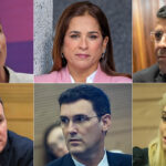 מימין למעלה נגד כיוון השעון: חברי הכנסת ואליד אלהואשלה (רע"ם), מירב בן ארי (יש עתיד), אפרת רייטן (העבודה), יבגני סובה (ישראל ביתנו), איתן גינזבורג (המחנה הממלכתי), שלי טל מירון (יש עתיד). אמורים להשתתף בדיוני "ועדת התקשורת" בתור קישוט שיעניק חזות של נורמליות למחטף פוליטי לא חוקי ולא דמוקרטי, שנועד לקדם חוק הרסני וזדוני (צילומים: פלאש90)