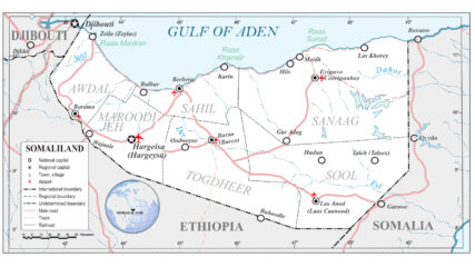 מפת סומלילנד (Siirski, רשיון CC-BY-SA-4.0)