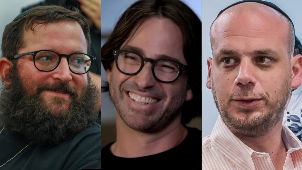 מימין לשמאל: אלי פלדשטיין, שרוליק איינהורן ויונתן אוריך (צילומים: אבשלום ששוני, יהונתן שאול וצילום מסך מתוך הסדרה דו"ח רולניק בכאן 11)