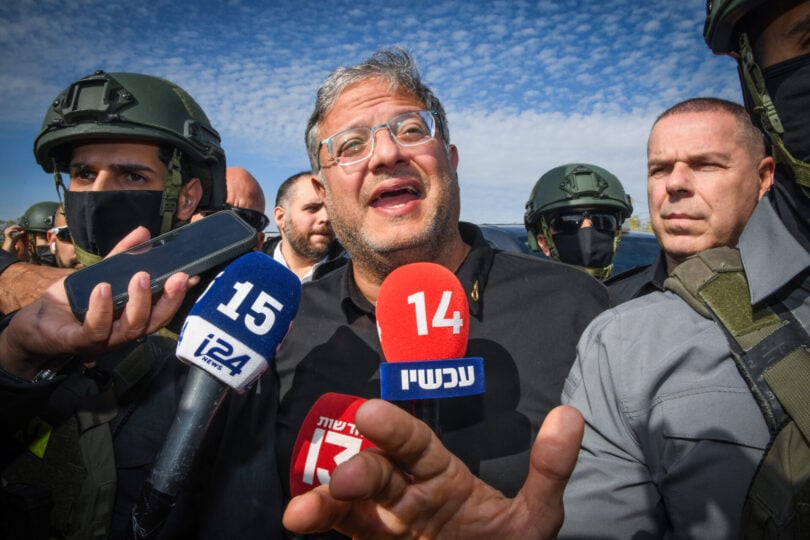 השר לביטחון לאומי איתמר בן-גביר בתראבין, 31.12.25 (צילום: חיים גולדברג)