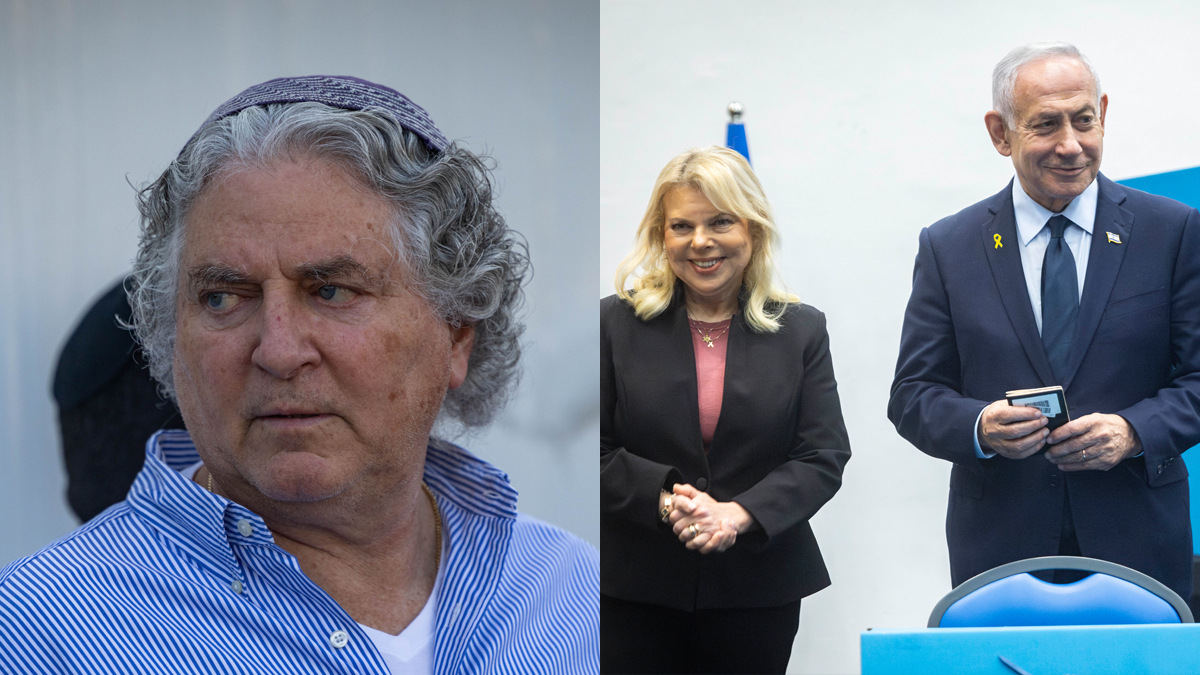 רה"מ הנאשם בנימין נתניהו עם אשתו שרה (מימין) והמיליארדר סיימון פאליק (צילומים: פלאש90)