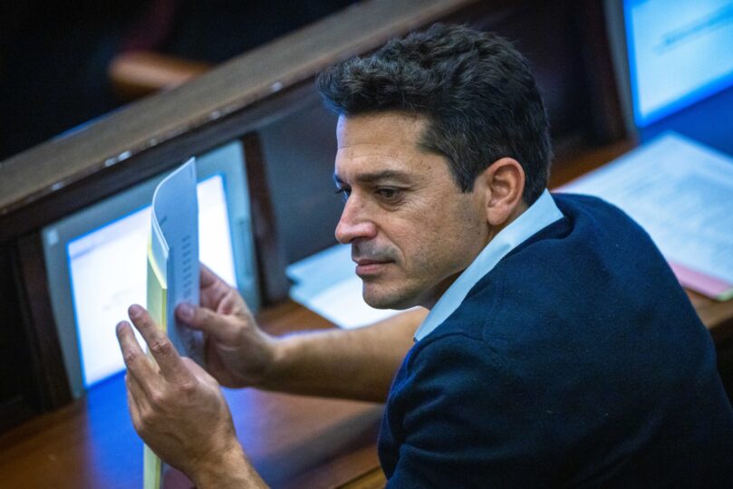 השר עמיחי שיקלי במליאת הכנסת, דצמבר 2022 (צילום: אוליבייה פיטוסי, פלאש 90)