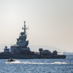 כלי שייט צה"לי ועליו כיפת ברזל (צילום: חיים גולדברג)