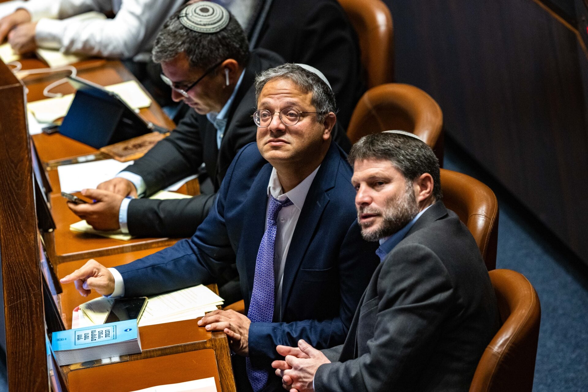 בצלאל סמוטריץ' (מימין) ואיתמר בן-גביר (צילום: אוליבייה פיטוסי)